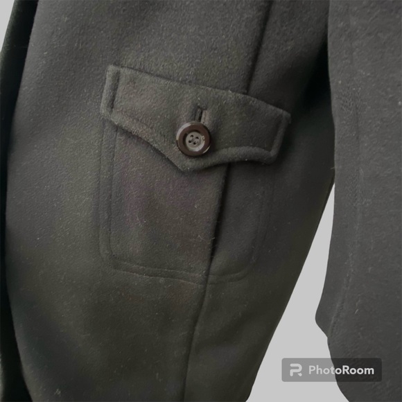 SAKS FIFTH AVENUE Vintage Ben Zuckerman black wool long evening coat, size M - Picture 6 of 11